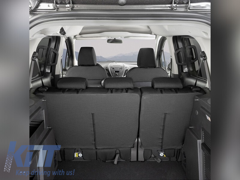Tapițerie Kegel serie Tailor Made set pentru scaunele din față și din spate potrivit pentru Ford Transit Courier, Tourneo Courier 2014-2023, negru Performance AutoTuning