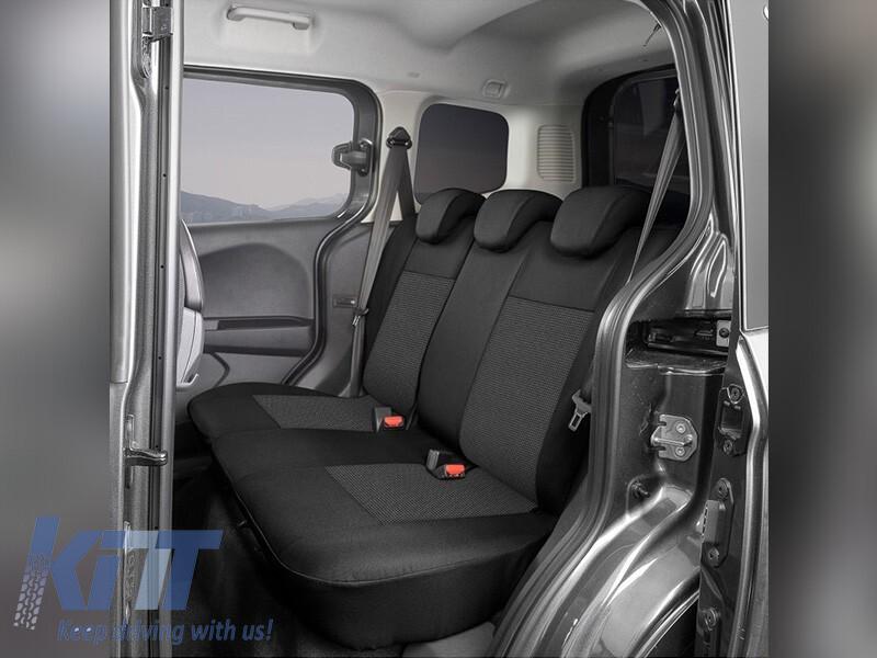 Tapițerie Kegel serie Tailor Made set pentru scaunele din față și din spate potrivit pentru Ford Transit Courier, Tourneo Courier 2014-2023, negru Performance AutoTuning