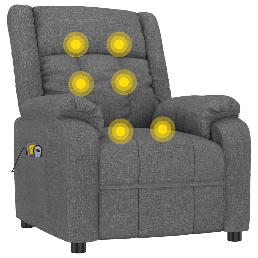 Fotoliu de masaj electric rabatabil, gri închis, textil GartenMobel Dekor