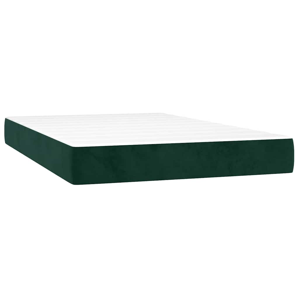 Pat box spring cu saltea, verde închis, 120x200 cm, catifea GartenMobel Dekor