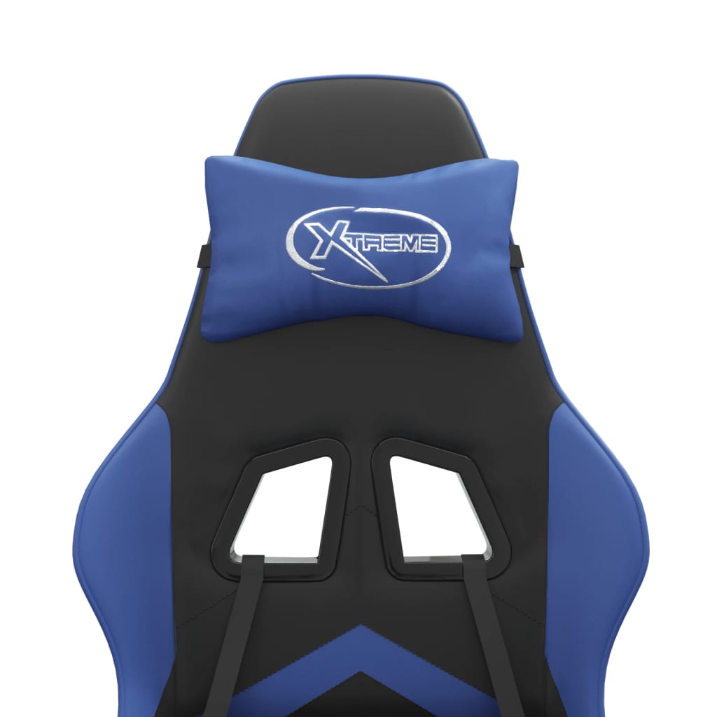 Scaun de jocuri, negru și albastru, piele ecologică GartenMobel Dekor