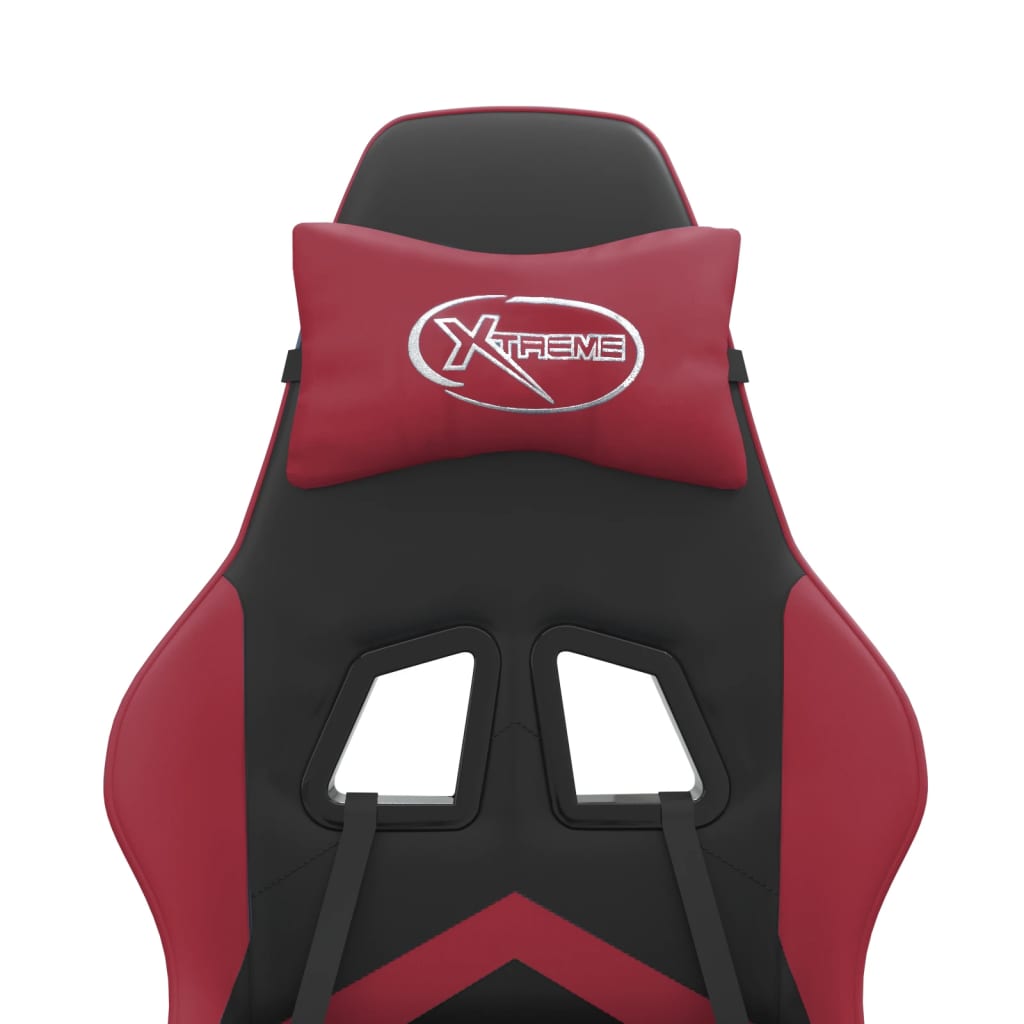 Scaun de jocuri, negru și roșu vin, piele ecologică GartenMobel Dekor