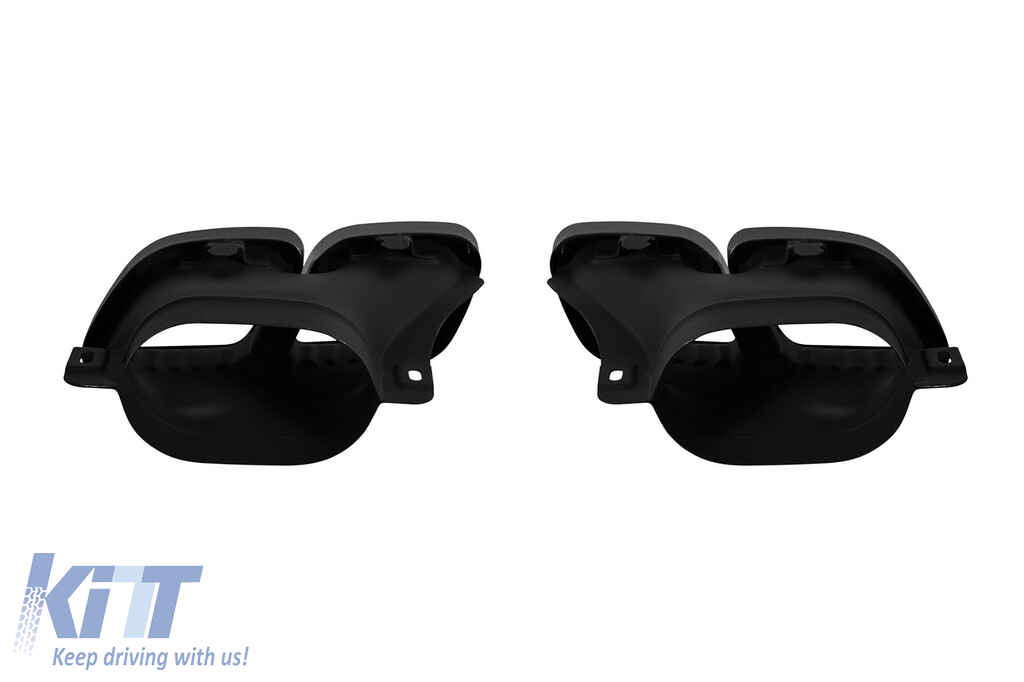 Capace de evacuare AMG negre tip C63 potrivite pentru Mercedes Clasa C W205, C205, S205, A205, SL R232, GLC SUV X253, GLC Coupe C253, dupa 2019, Clasa C W206/S206 dupa 2021 Performance AutoTuning
