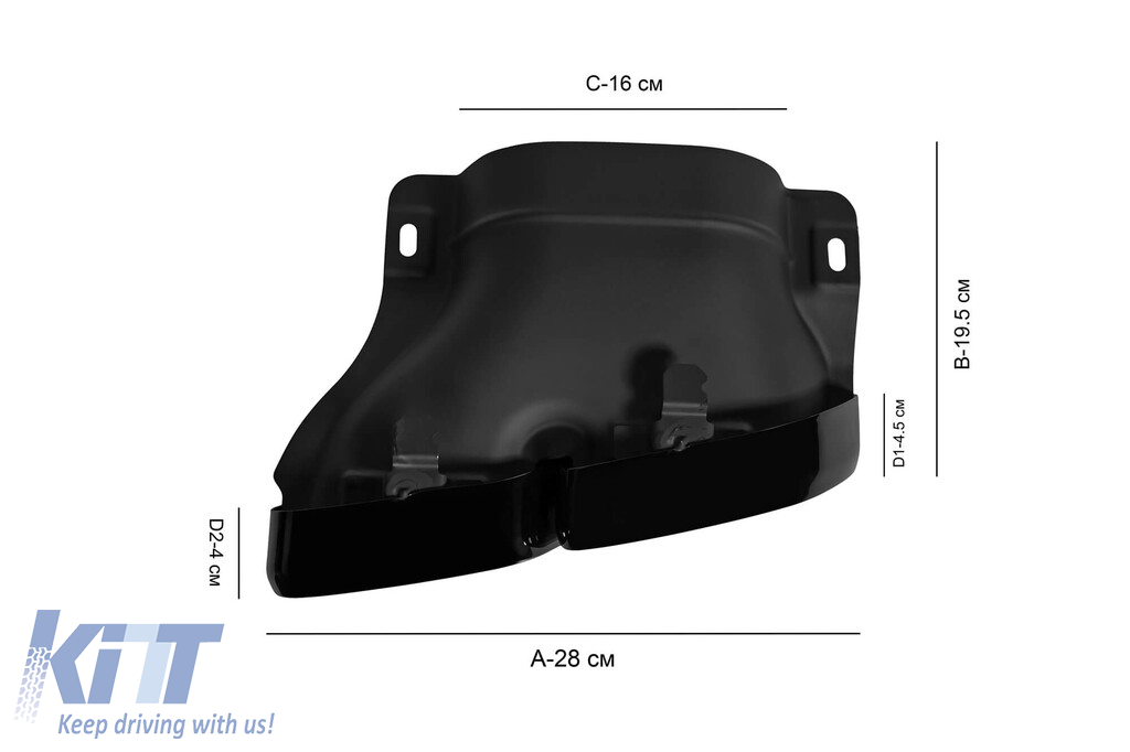 Capace de evacuare AMG negre tip C63 potrivite pentru Mercedes Clasa C W205, C205, S205, A205, SL R232, GLC SUV X253, GLC Coupe C253, dupa 2019, Clasa C W206/S206 dupa 2021 Performance AutoTuning