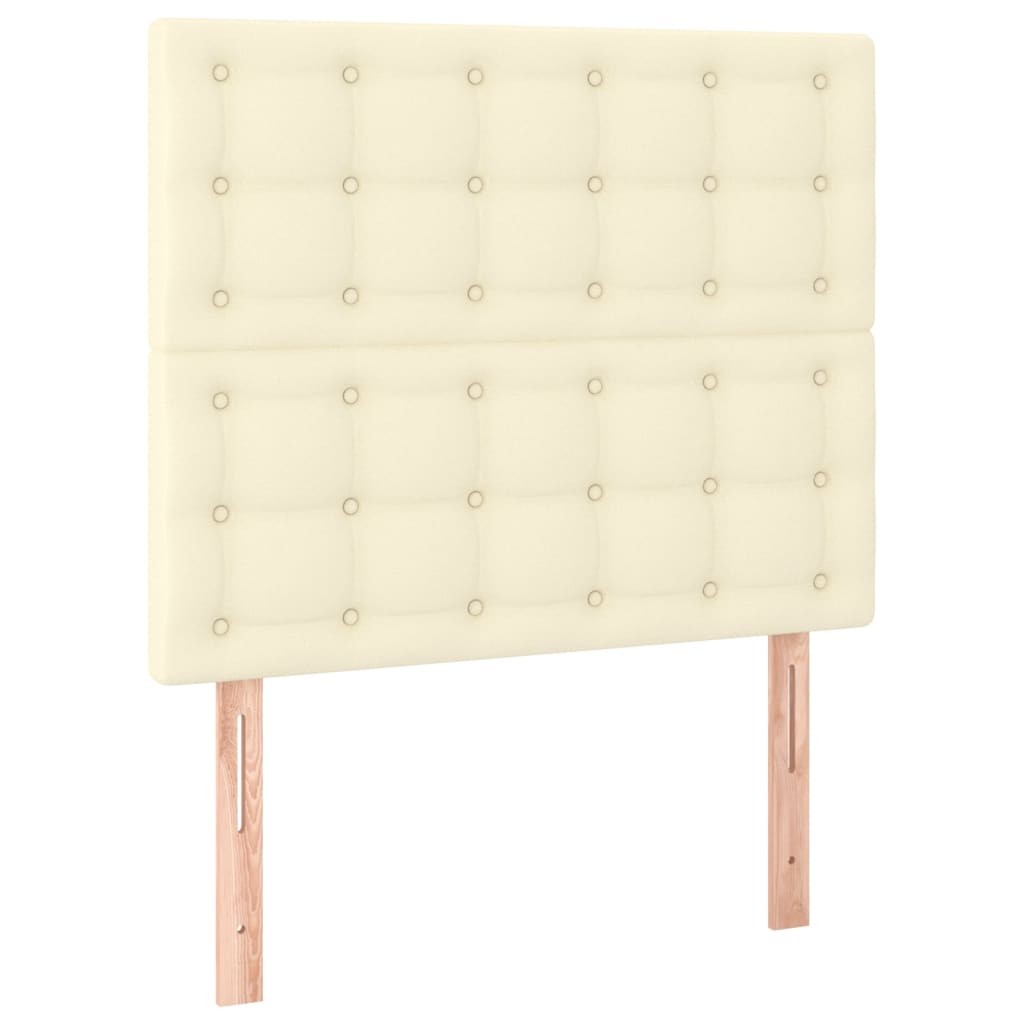 Pat box spring cu saltea, crem, 80x200 cm, piele ecologică GartenMobel Dekor