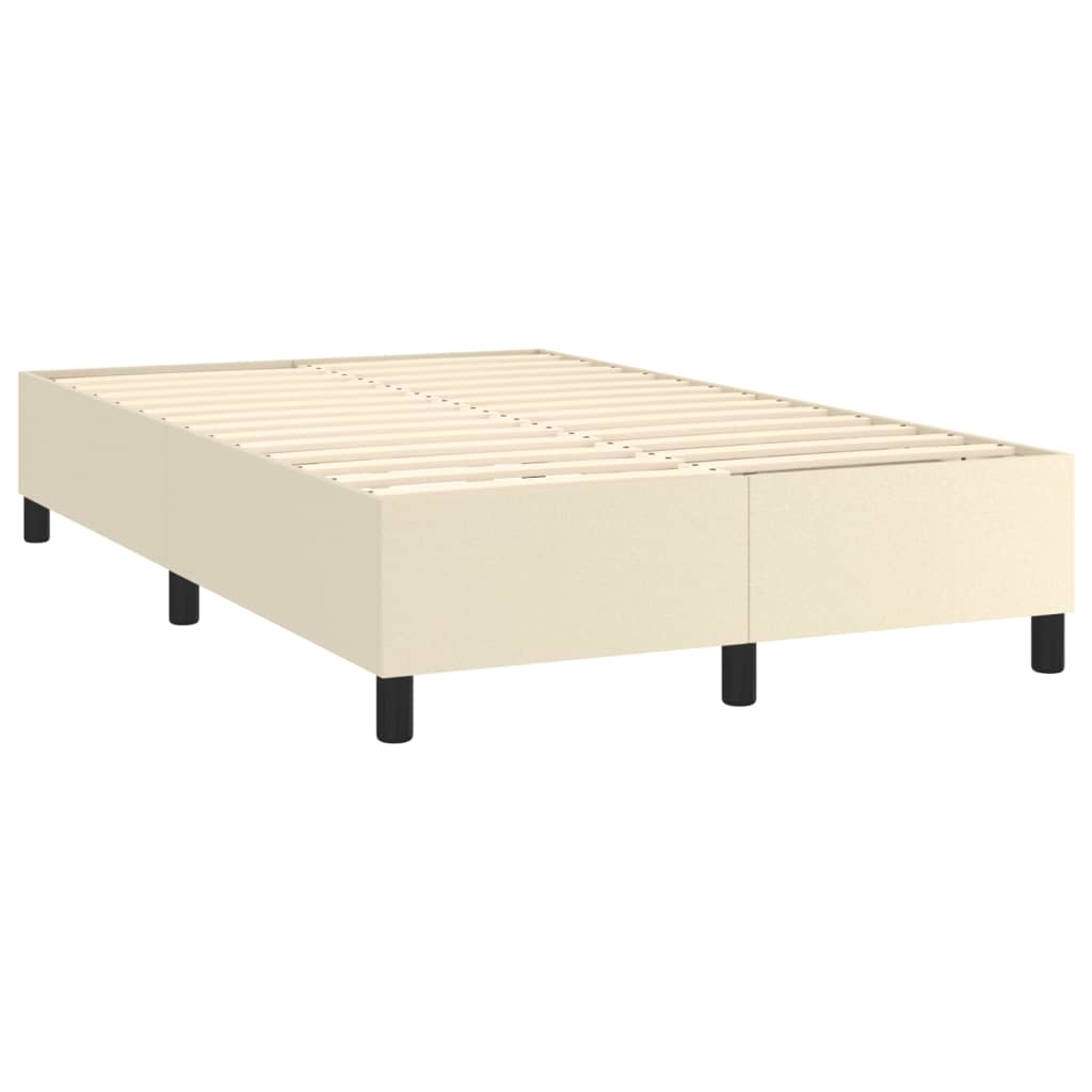 Pat box spring cu saltea, crem, 120x200 cm, piele ecologică GartenMobel Dekor