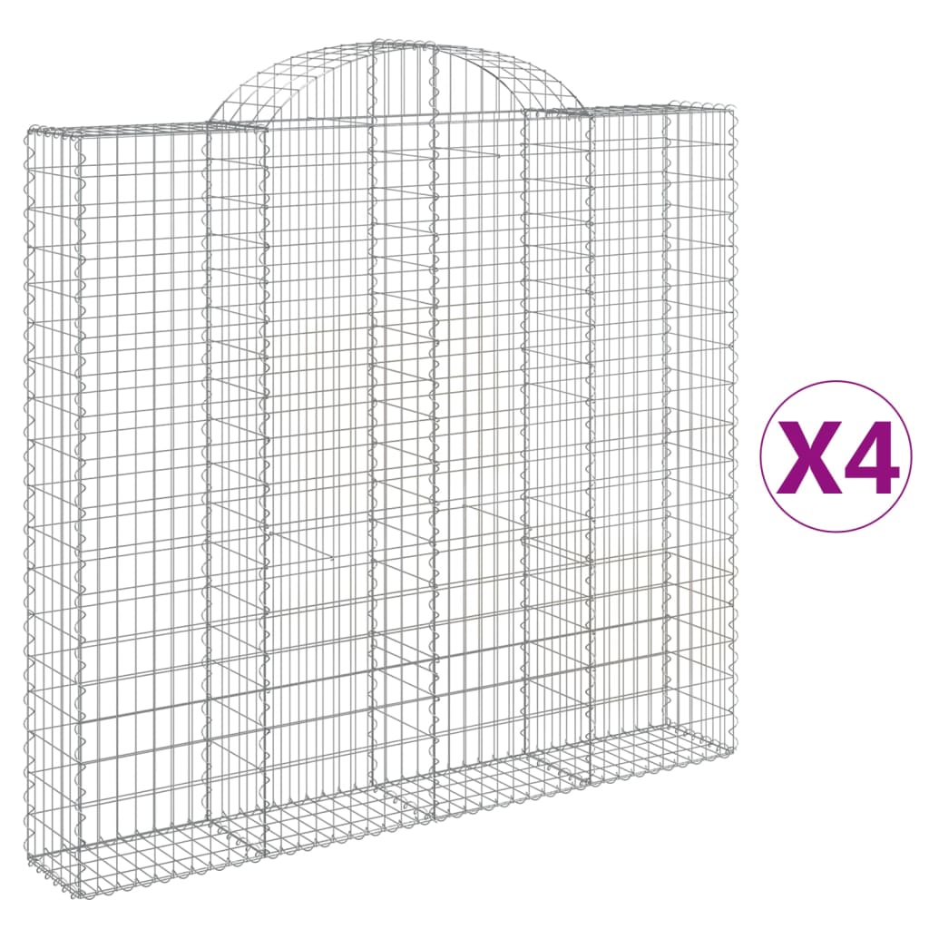 Coșuri gabion arcuite 4 buc, 200x30x180/200cm, fier galvanizat GartenMobel Dekor