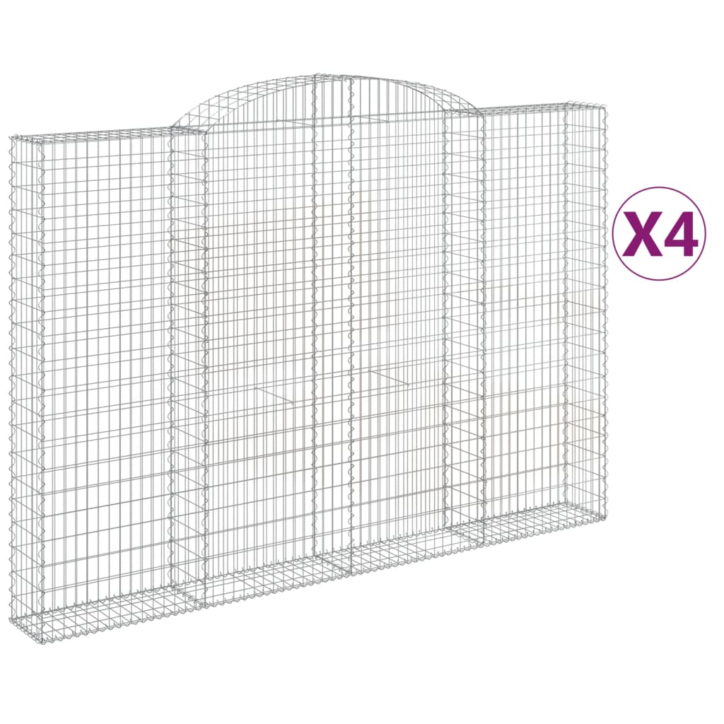 Coșuri gabion arcuite 4 buc. 300x30x200/220 cm fier galvanizat GartenMobel Dekor
