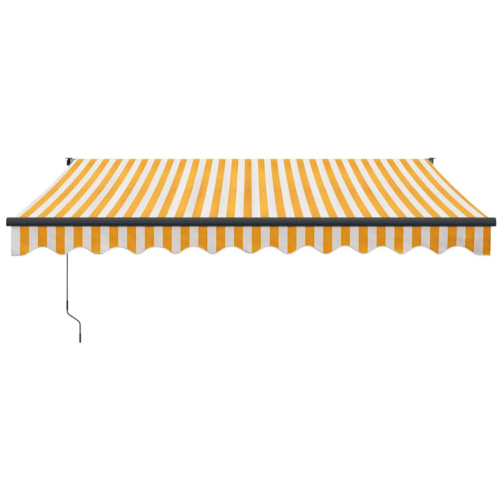 Copertină retractabilă, galben/alb, 3x2,5 m, textil/aluminiu GartenMobel Dekor