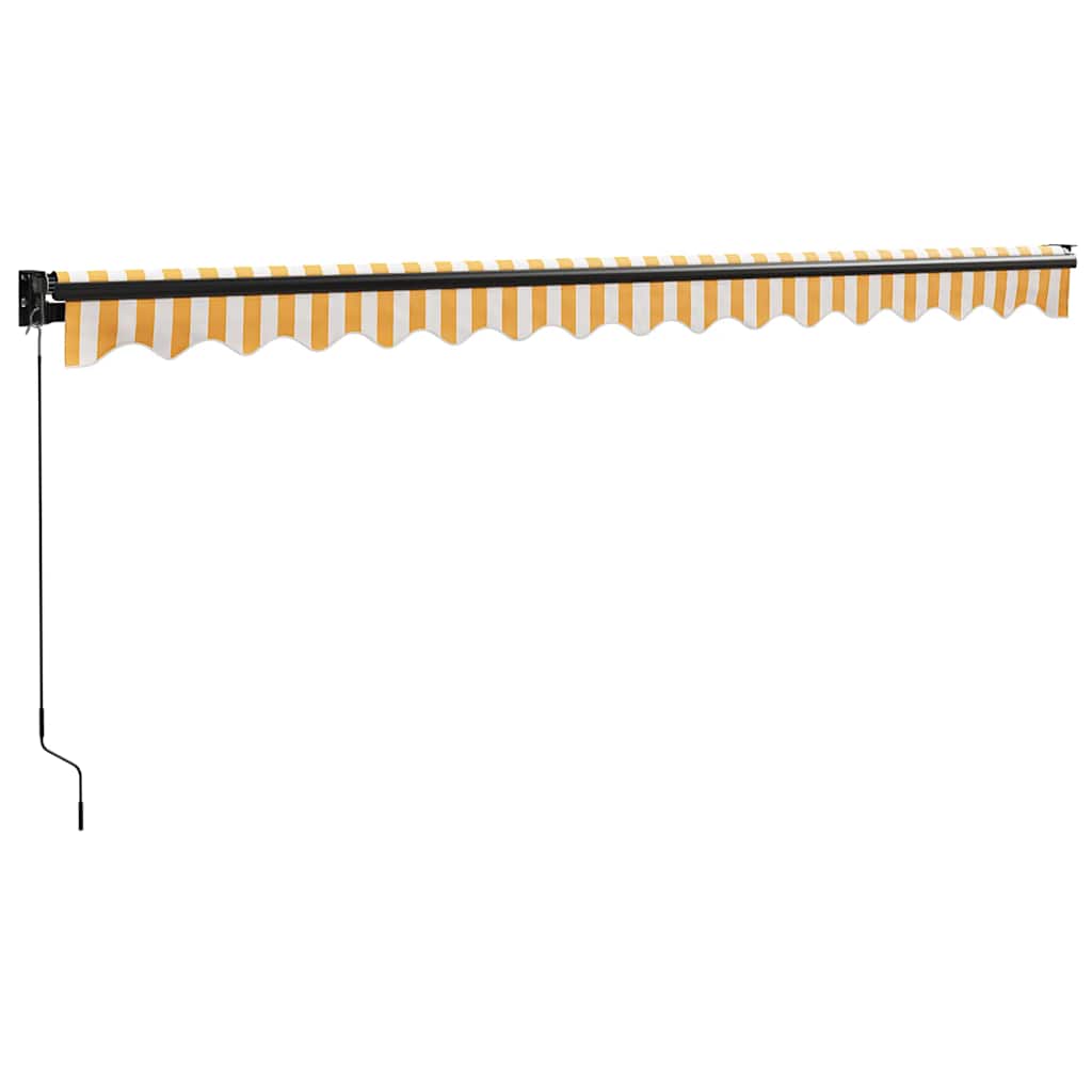 Copertină retractabilă, galben/alb, 4,5x3 m, textil/aluminiu GartenMobel Dekor