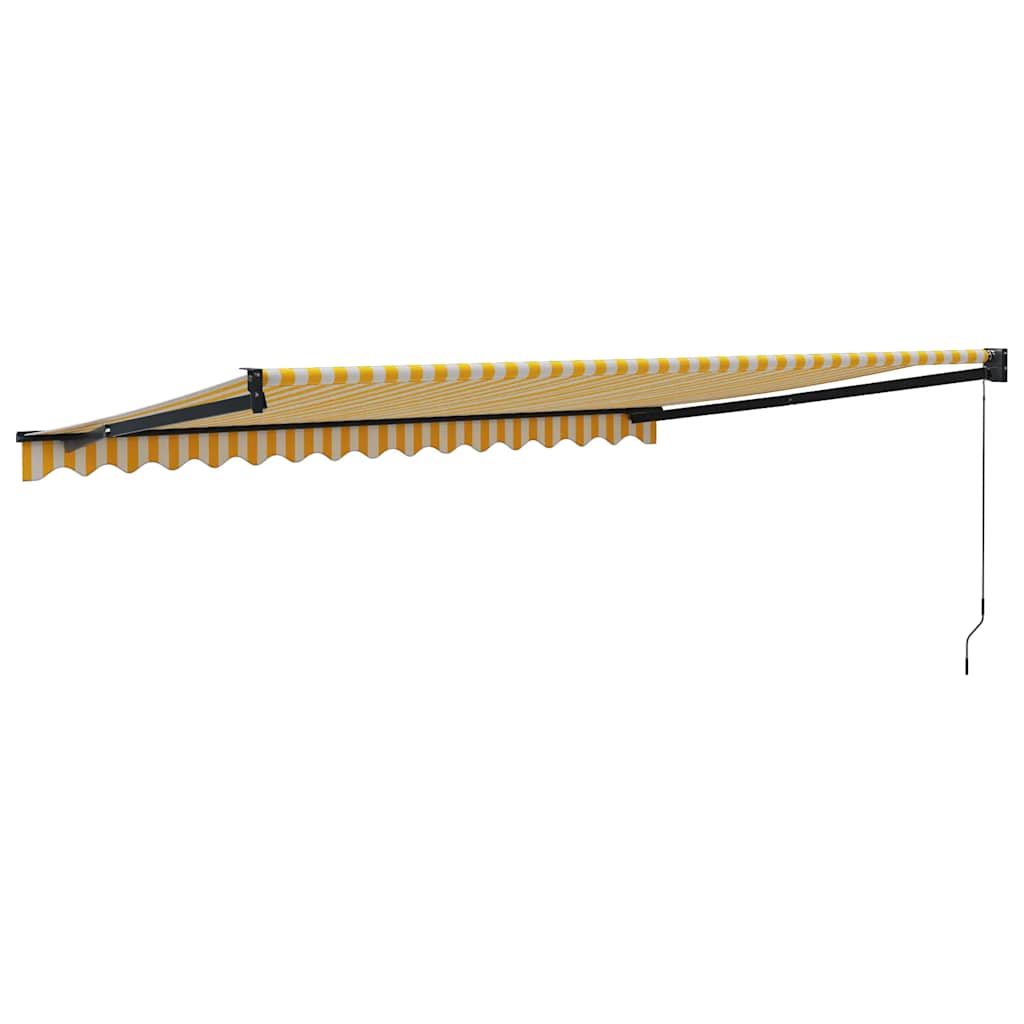 Copertină retractabilă, galben/alb, 4,5x3 m, textil/aluminiu GartenMobel Dekor