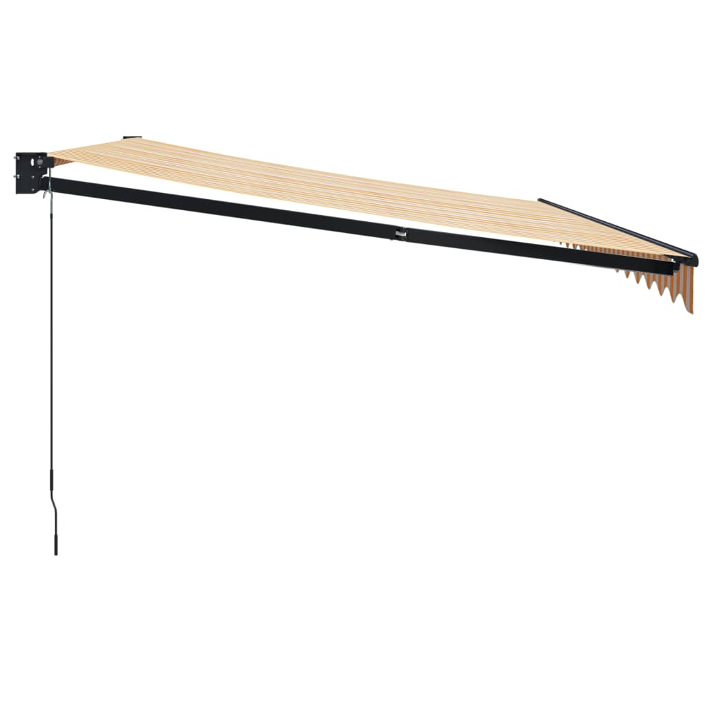 Copertină retractabilă, galben/alb, 4,5x3 m, textil/aluminiu GartenMobel Dekor