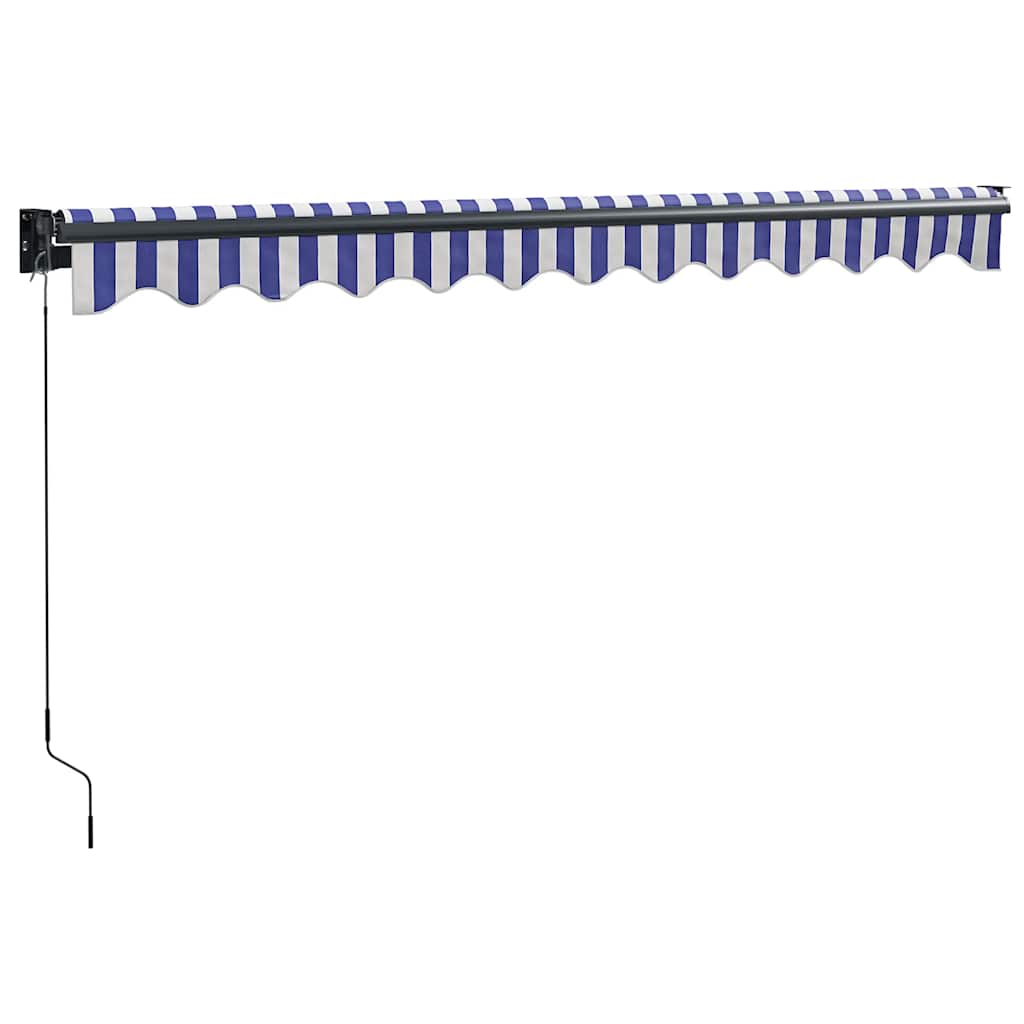 Copertină retractabilă albastru/alb, 3x2,5 m, textil/aluminiu GartenMobel Dekor