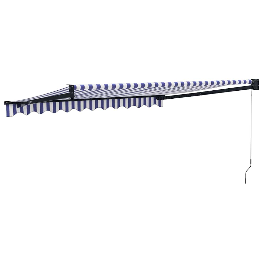 Copertină retractabilă albastru/alb, 3x2,5 m, textil/aluminiu GartenMobel Dekor