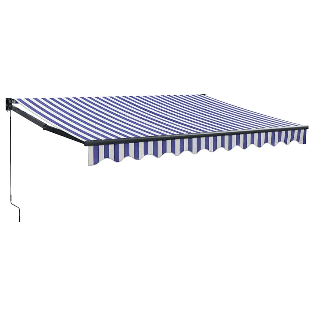 Copertină retractabilă albastru/alb, 3x2,5 m, textil/aluminiu GartenMobel Dekor