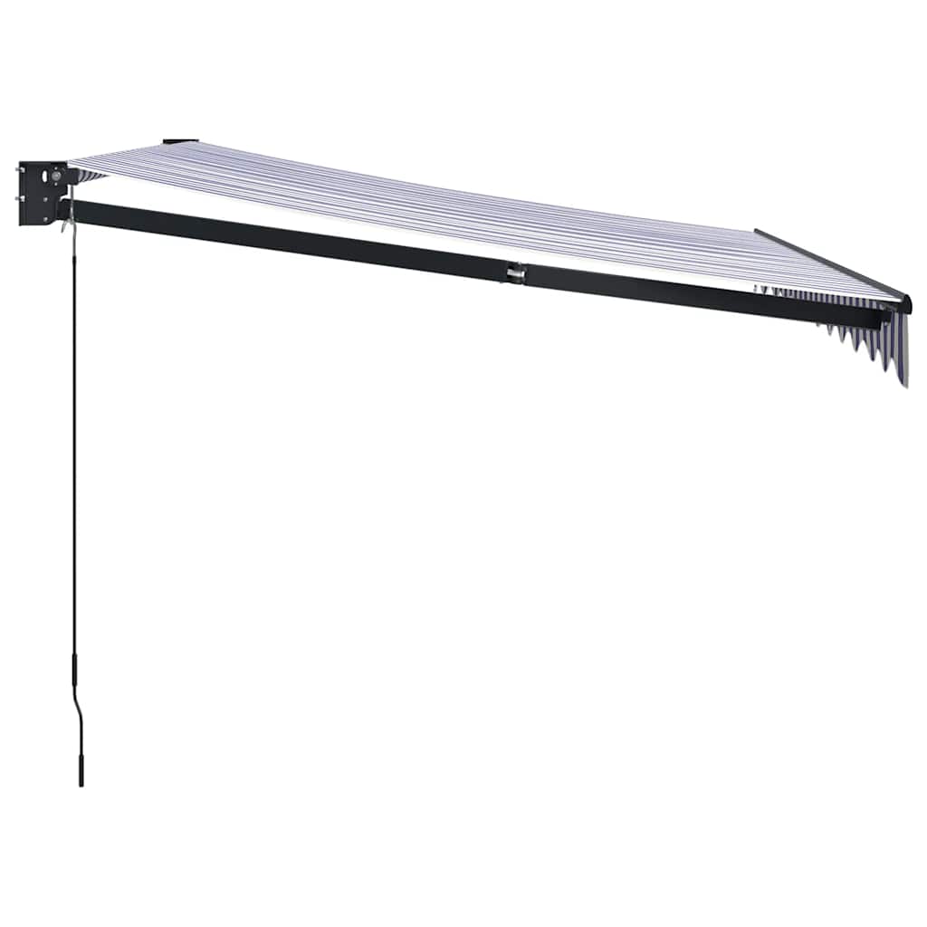 Copertină retractabilă albastru/alb, 3x2,5 m, textil/aluminiu GartenMobel Dekor