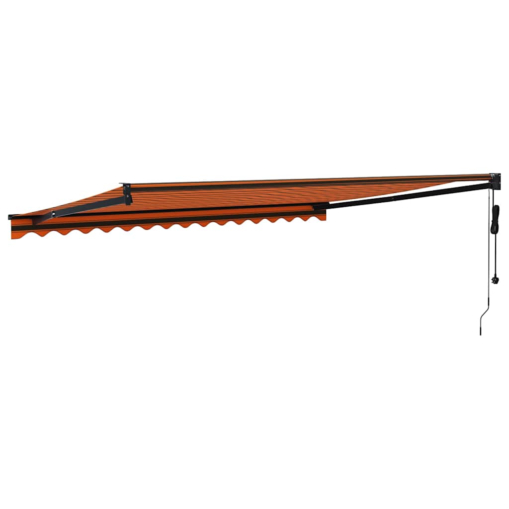 Copertină retractabilă automată, portocaliu și maro, 4,5x3 m GartenMobel Dekor