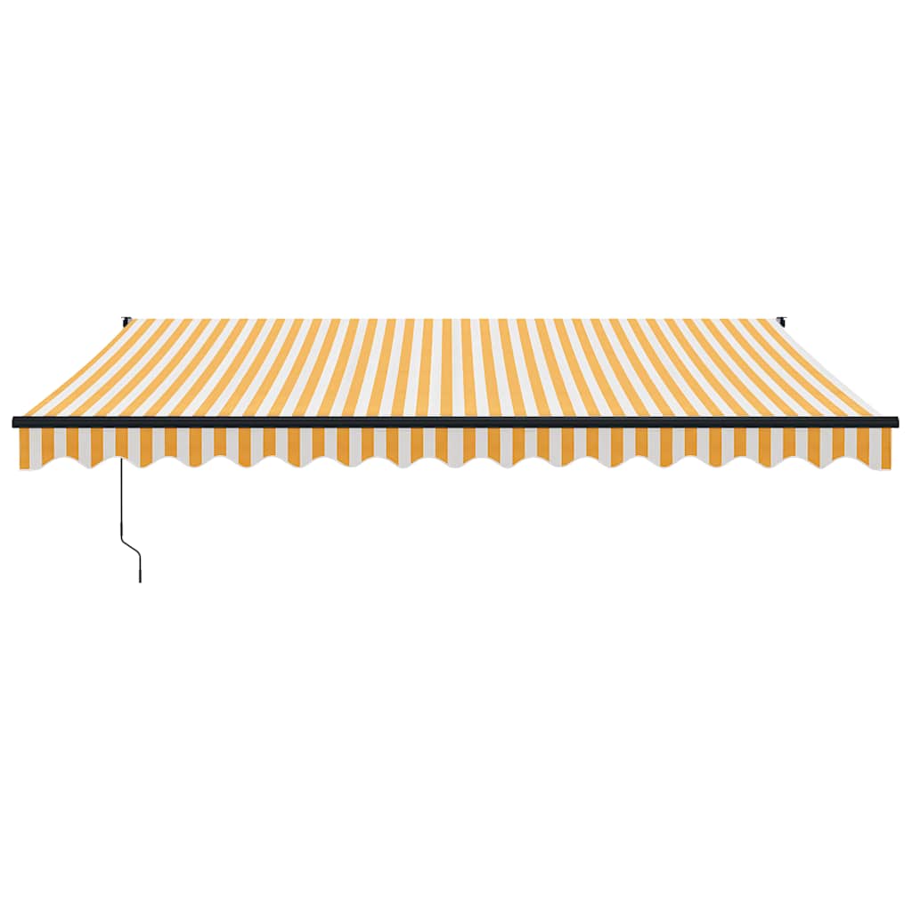 Copertină retractabilă galben și alb, 4x3 m, textil și aluminiu GartenMobel Dekor