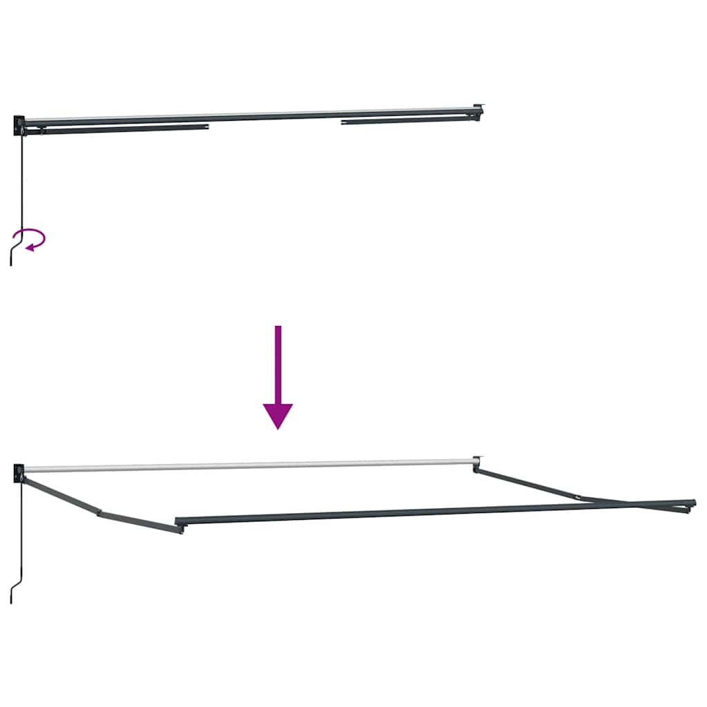 Copertină retractabilă portocaliu/maro 4x3 m, textil/aluminiu GartenMobel Dekor