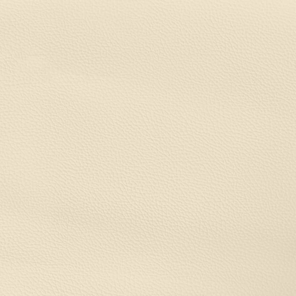 Pat box spring cu saltea, crem, 140x200 cm, piele ecologică GartenMobel Dekor