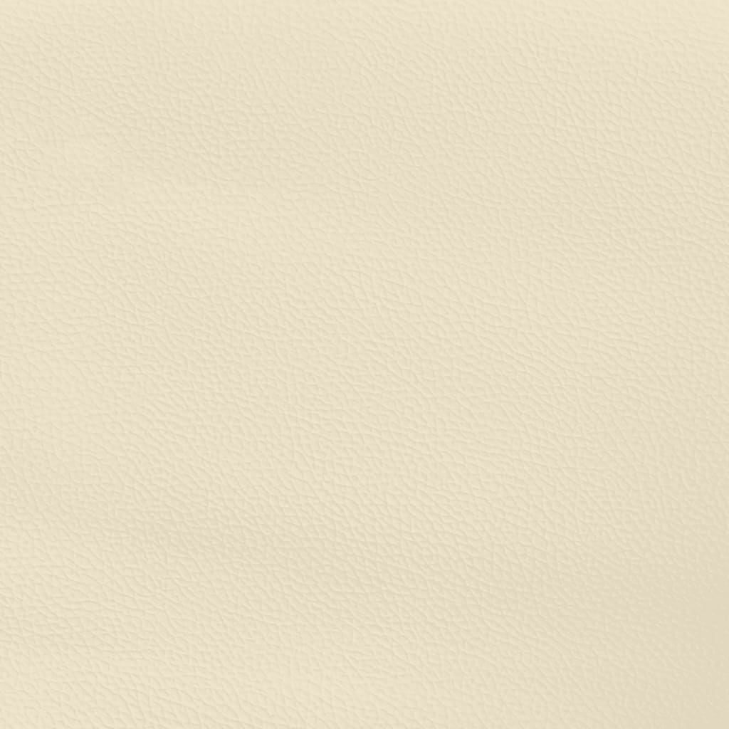 Pat box spring cu saltea, crem, 90x190 cm, piele ecologică GartenMobel Dekor