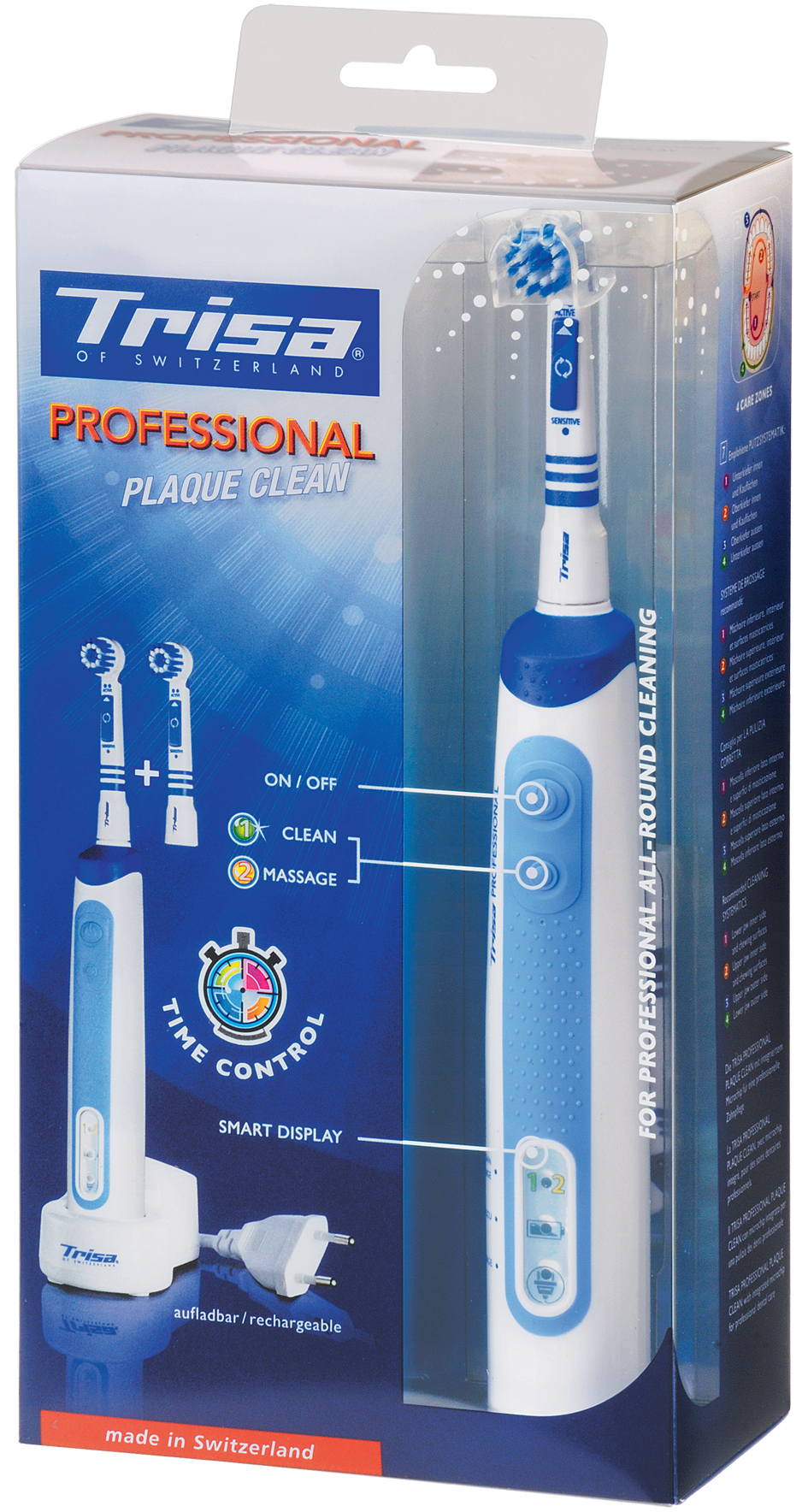 Periuță de dinți electrică Trisa Professional Plaque Clean cu 2 capete