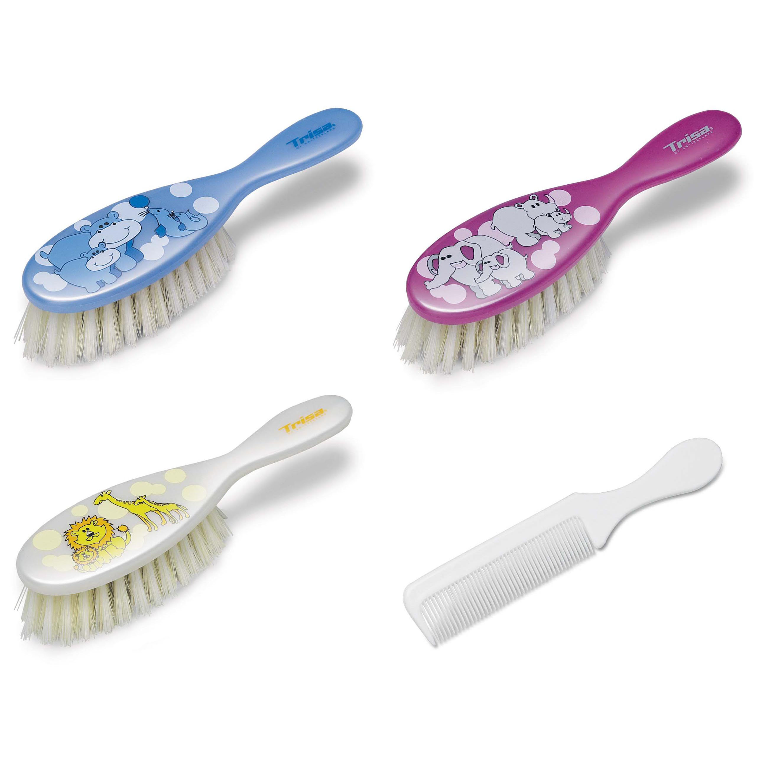 Perie de păr pentru bebeluși Trisa Baby cu peri fini naturali