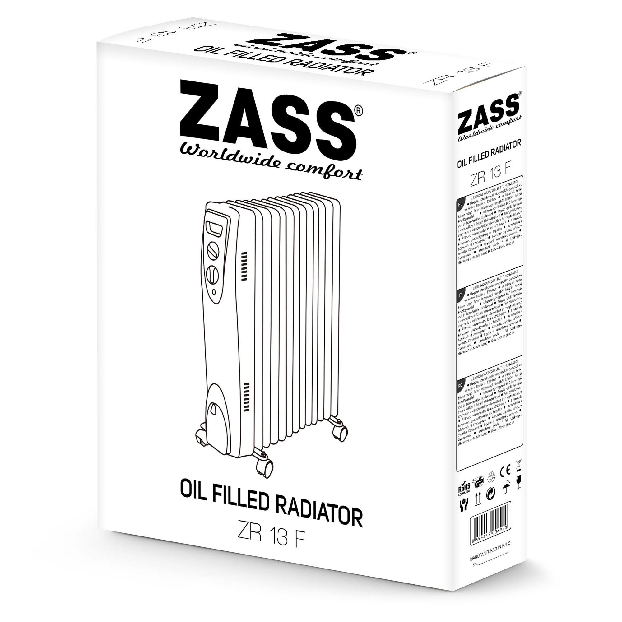 Calorifer cu ulei ZASS ZR 13 F, 3000W, 13 elementi, termostat reglabil