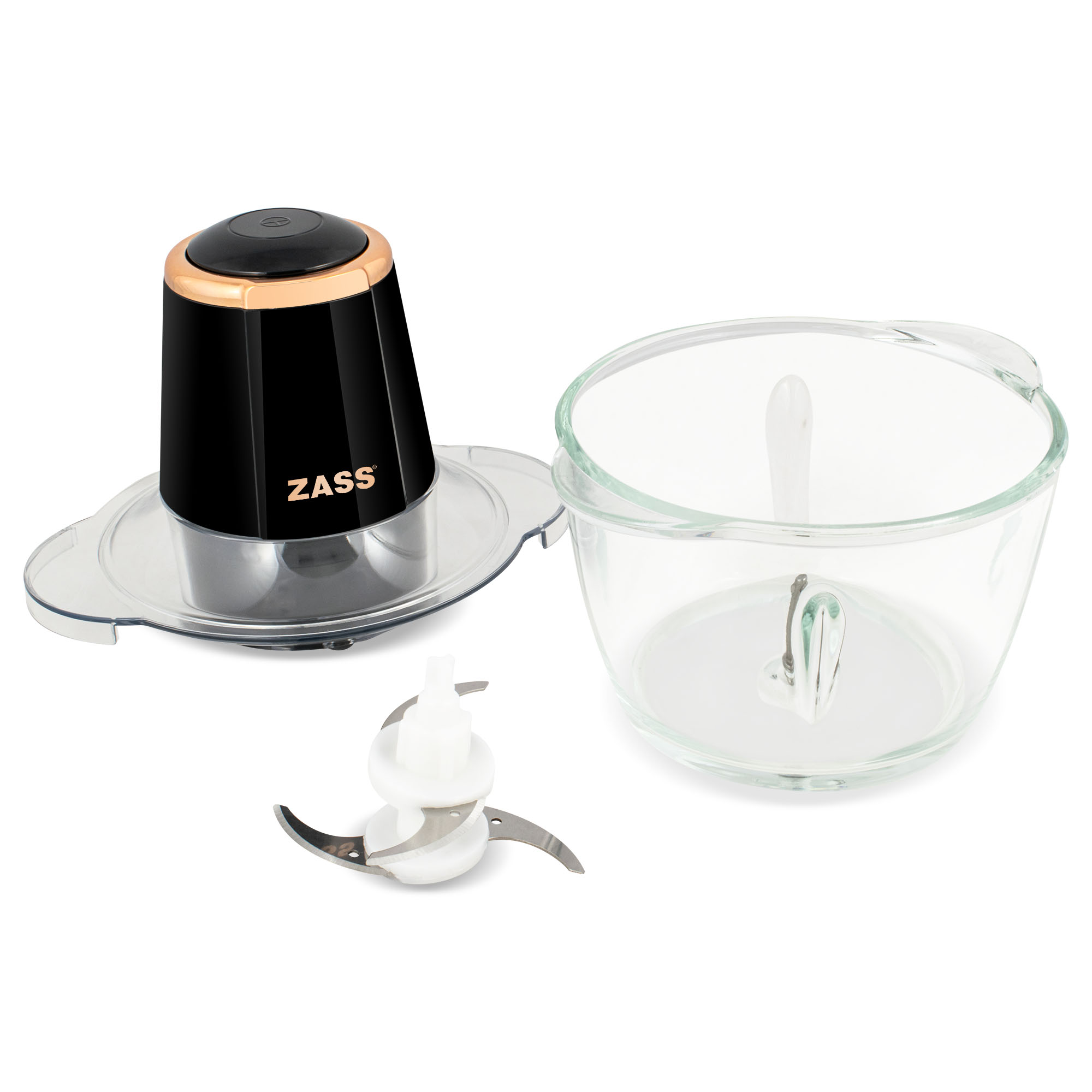 Tocator electric Zass ZCH 21 Rose Gold, bol din sticla 750 ml