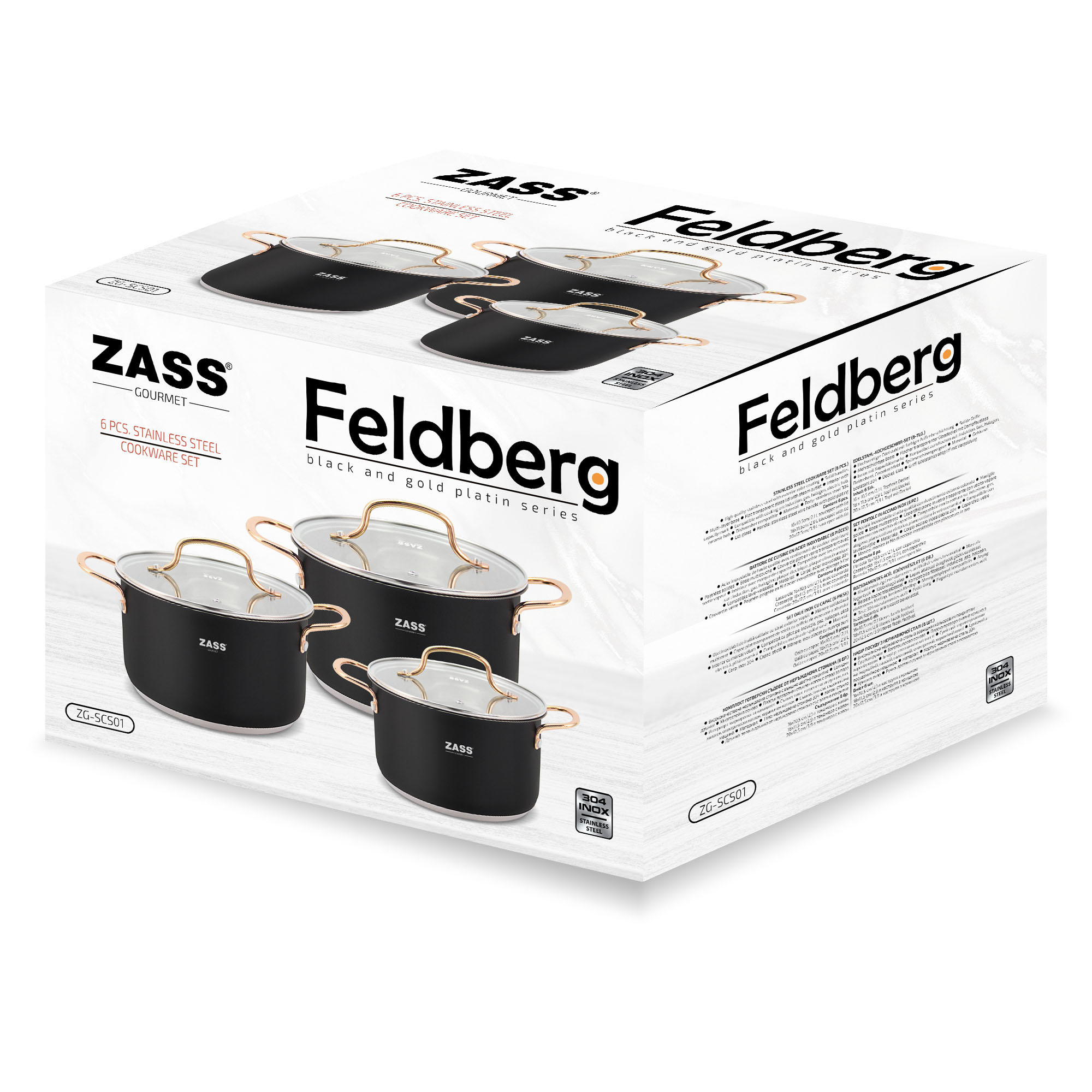 Set tacamuri Zass Gourmet ZG-CS 01, 24 piese, inox, masina de spalat vase