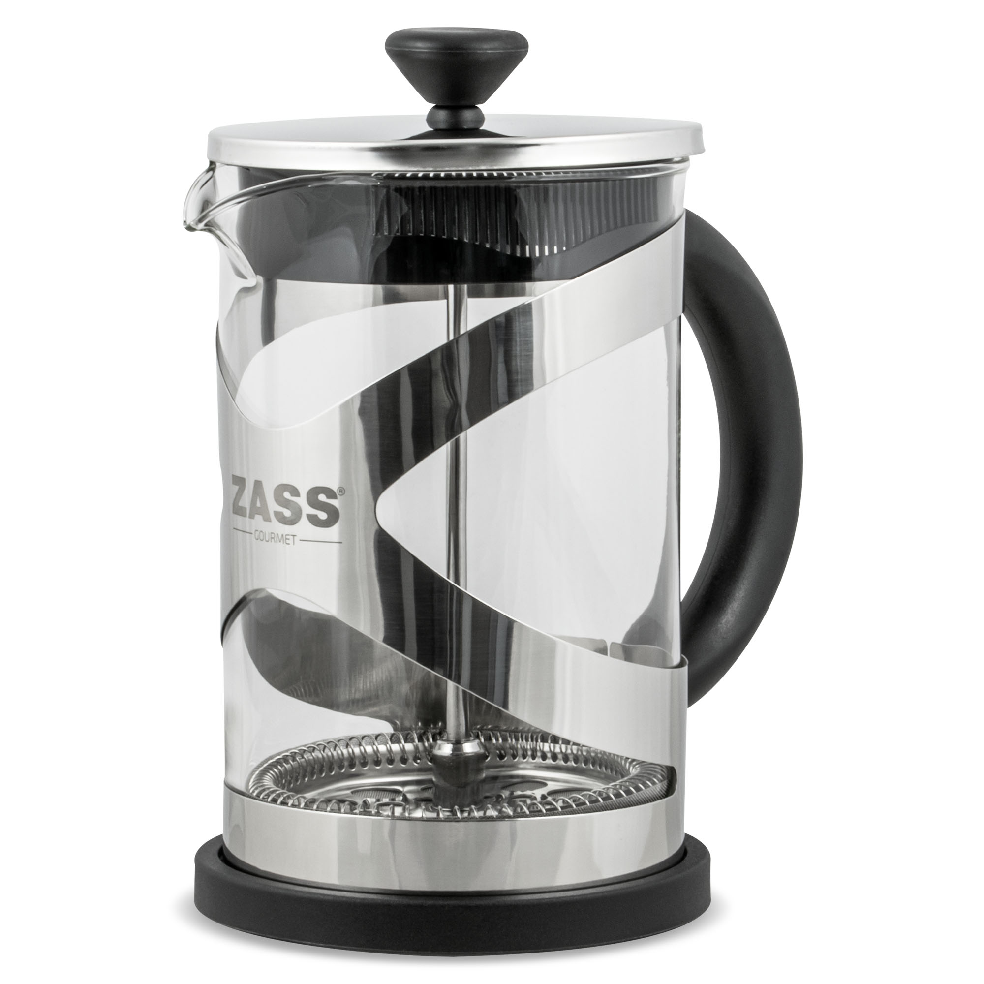 Presa franceză pentru cafea ZASS Gourmet ZG-FPC 01, 800 ml, sticlă și inox