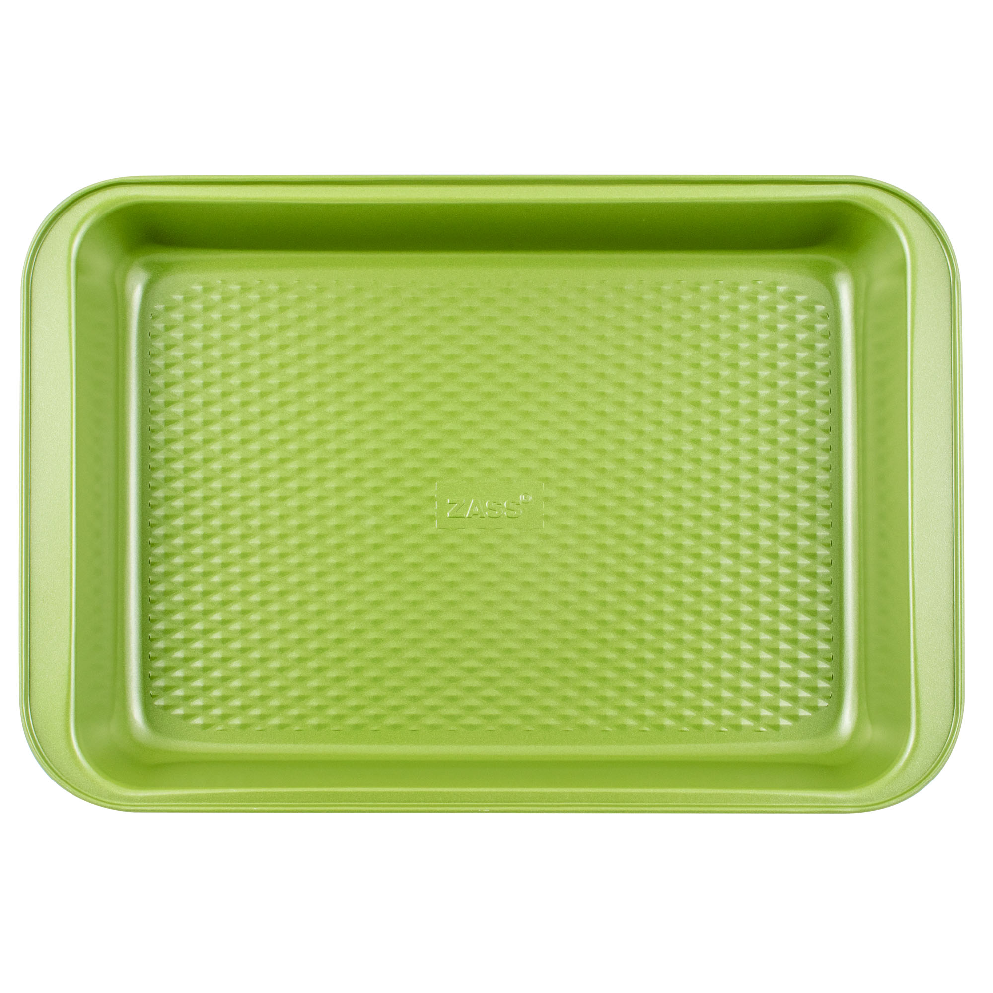 Tavă de copt dreptunghiulară Zass Gourmet, antiaderentă, verde, 37x25,5x5 cm