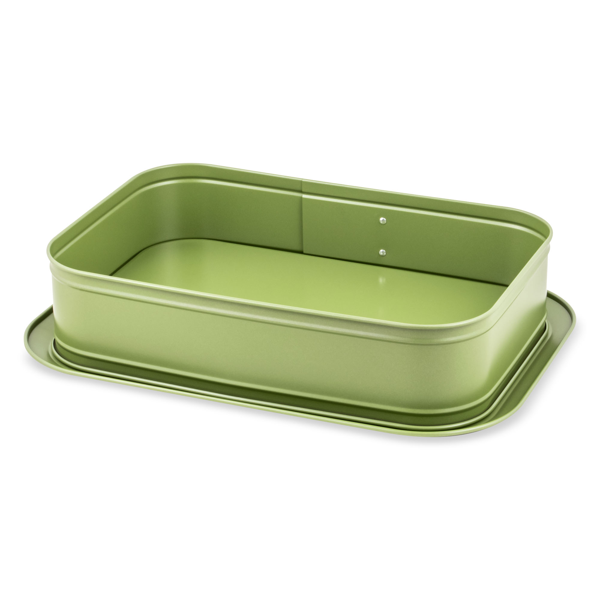 Tavă de copt dreptunghiulară cu bază detașabilă Zass Gourmet 39x28x8 cm, verde
