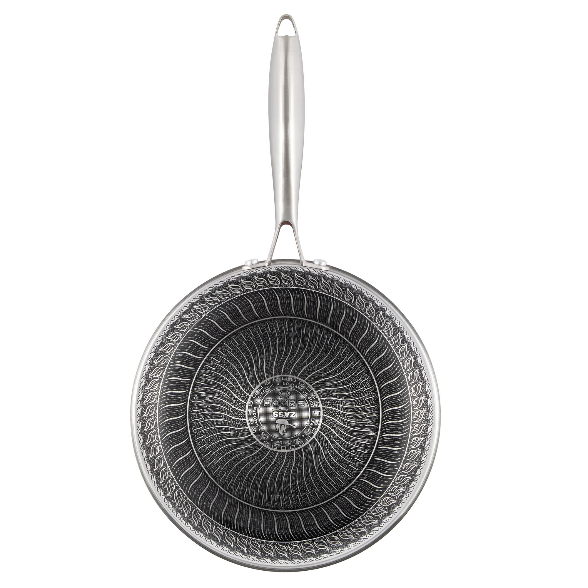 Tigaie din inox 24 cm cu acoperire ceramică tip fagure Zass Gourmet