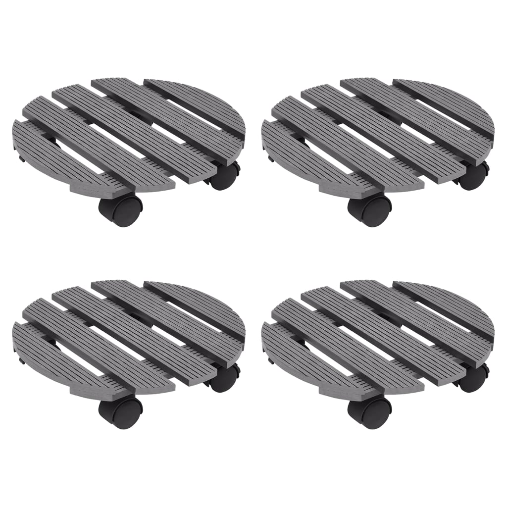 Cărucioare pentru plante, 4 buc., gri, Ø30x7,5 cm, WPC GartenMobel Dekor