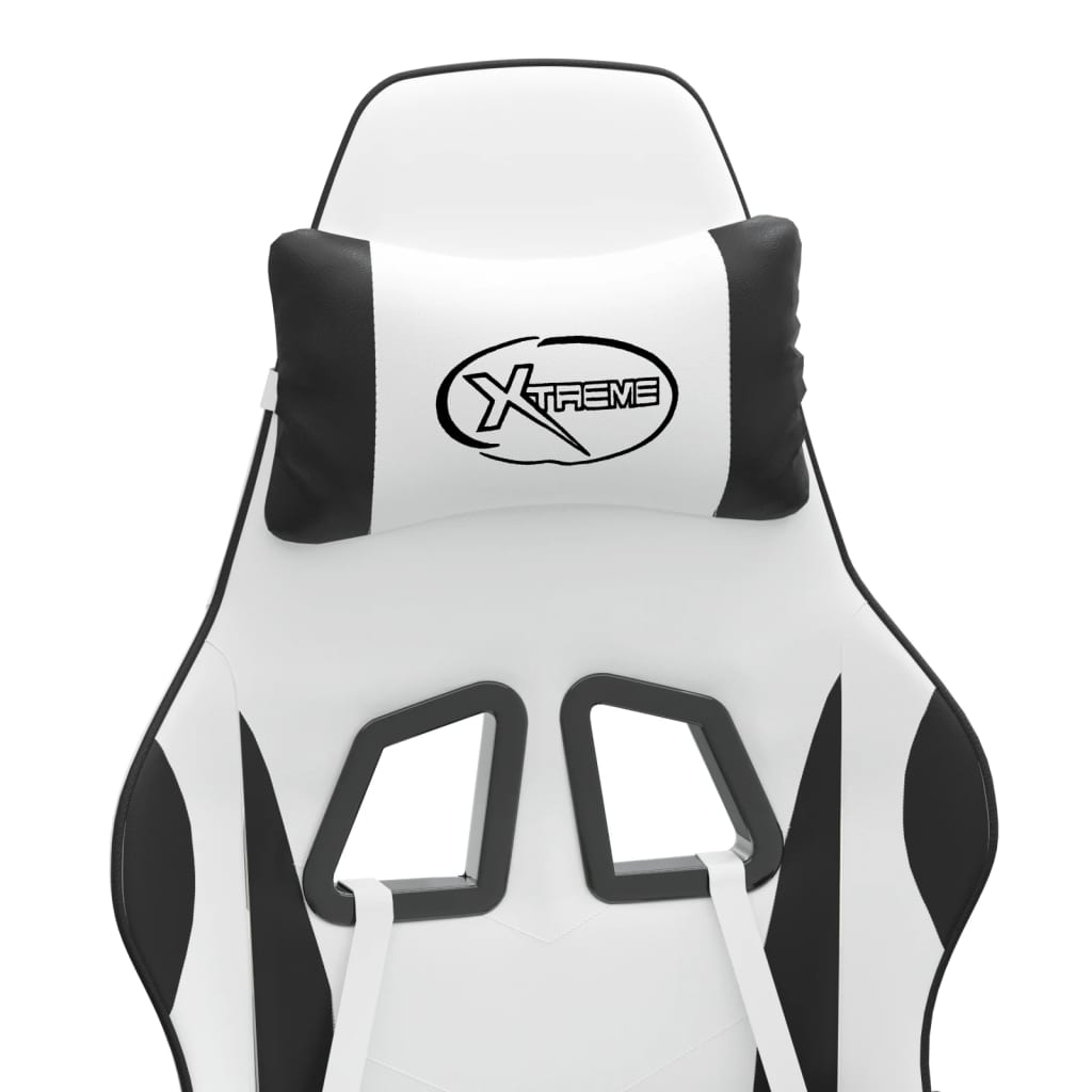 Scaun de jocuri, alb și negru, piele ecologică GartenMobel Dekor