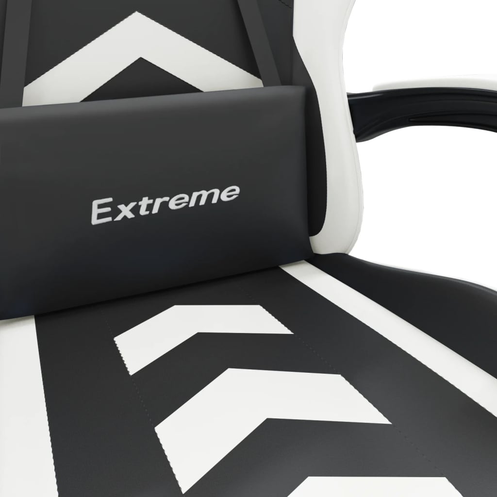 Scaun de jocuri, negru și alb, piele ecologică GartenMobel Dekor