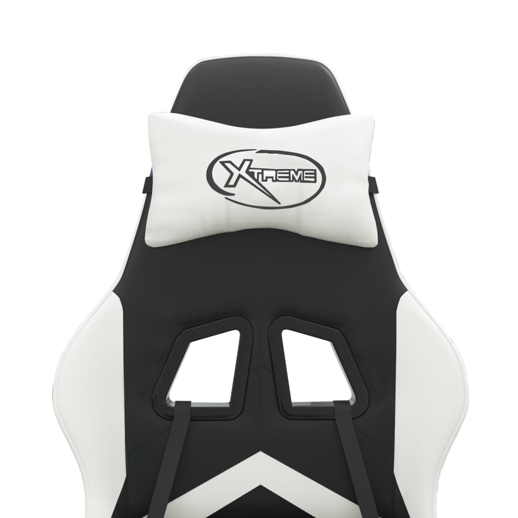 Scaun de jocuri, negru și alb, piele ecologică GartenMobel Dekor