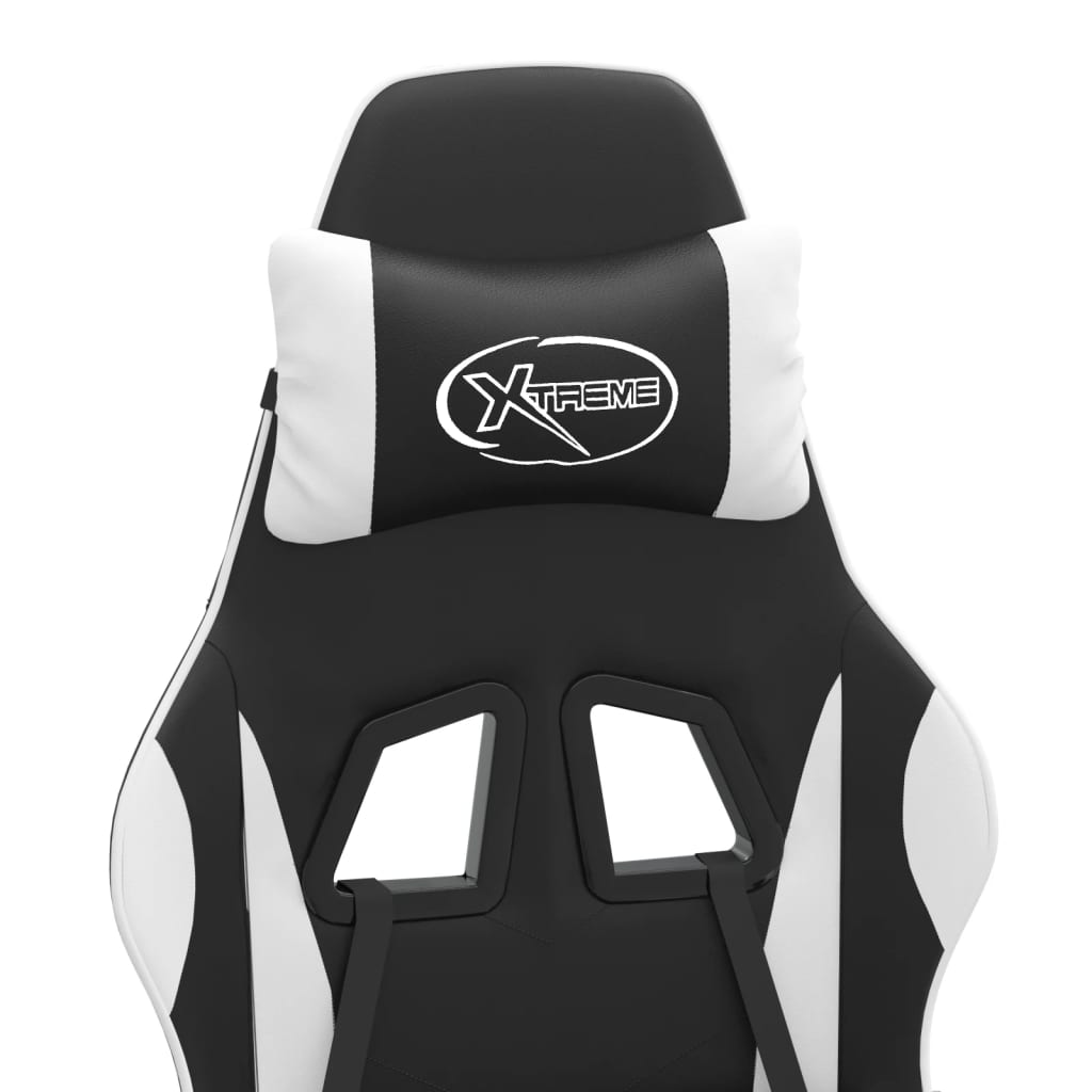 Scaun de jocuri, negru și alb, piele ecologică GartenMobel Dekor