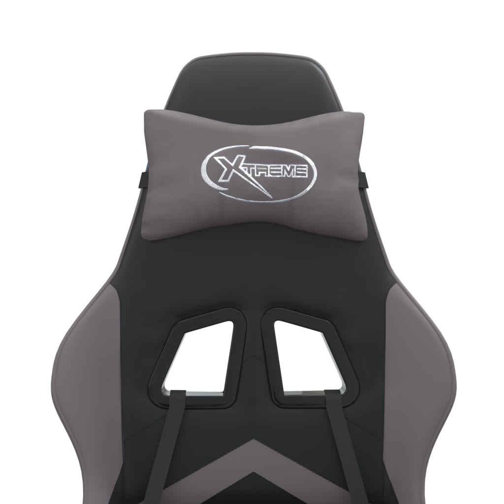 Scaun de jocuri, negru și gri, piele ecologică GartenMobel Dekor