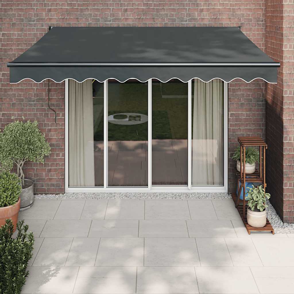Copertină retractabilă, antracit, 3,5x2,5 m, textil și aluminiu GartenMobel Dekor