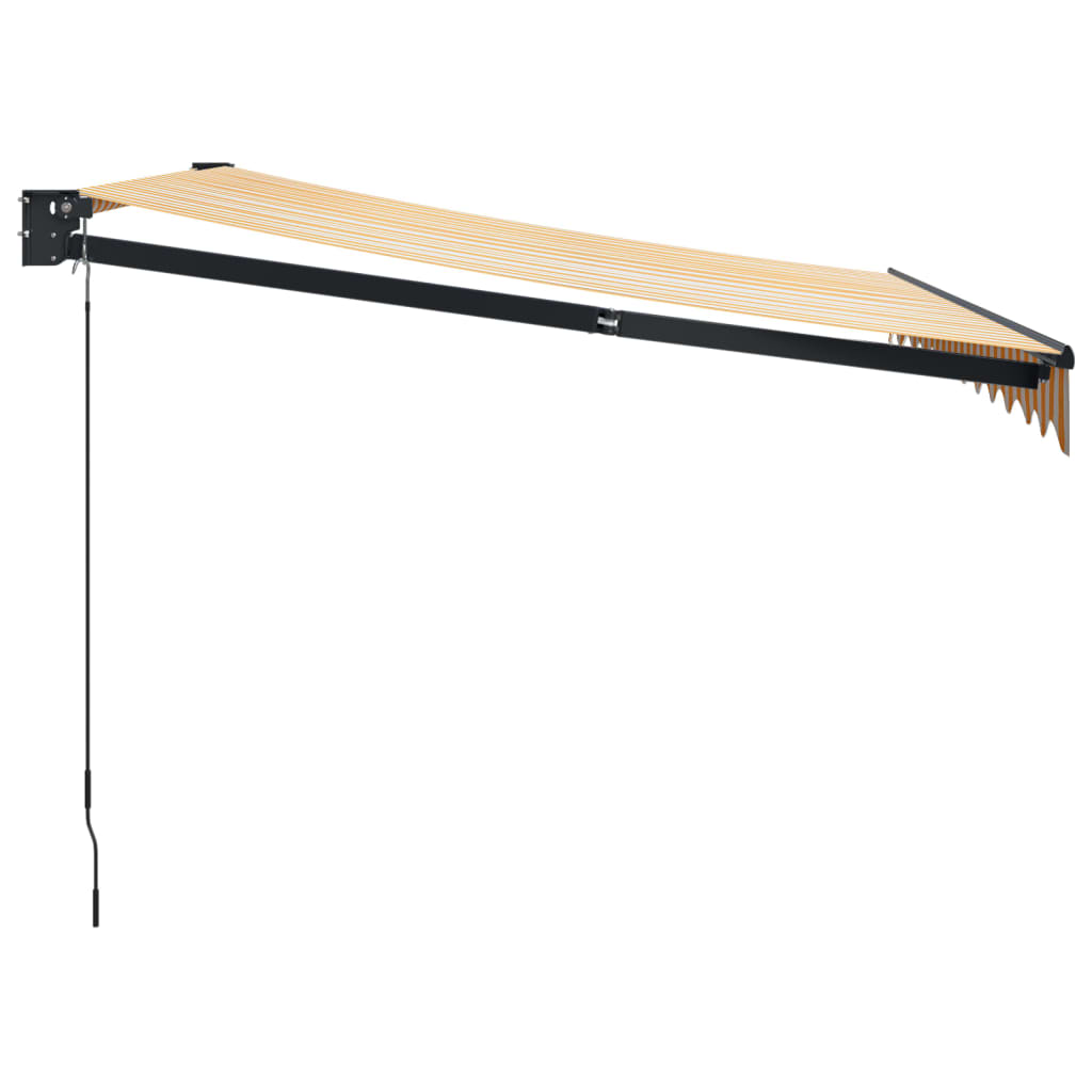 Copertină retractabilă, galben/alb, 3,5x2,5 m, textil/aluminiu GartenMobel Dekor