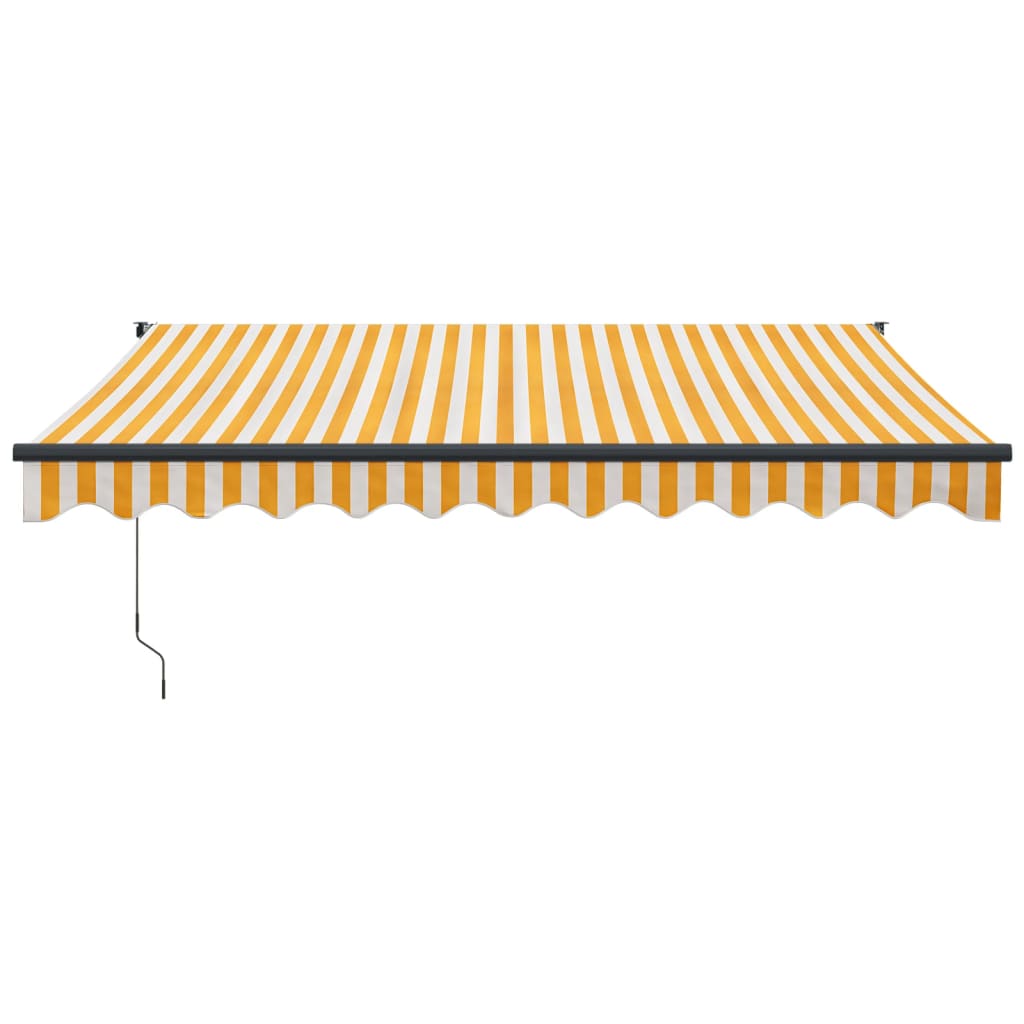 Copertină retractabilă, galben/alb, 3,5x2,5 m, textil/aluminiu GartenMobel Dekor