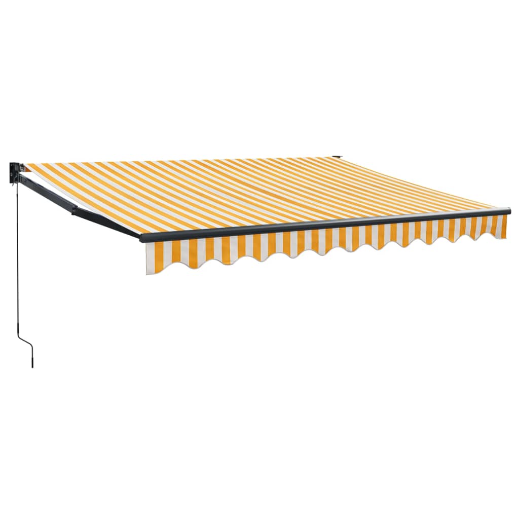 Copertină retractabilă, galben/alb, 3,5x2,5 m, textil/aluminiu GartenMobel Dekor