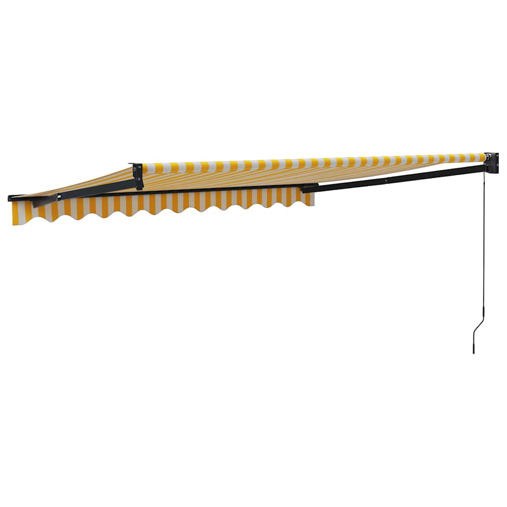 Copertină retractabilă, galben/alb, 3x2,5 m, textil/aluminiu GartenMobel Dekor