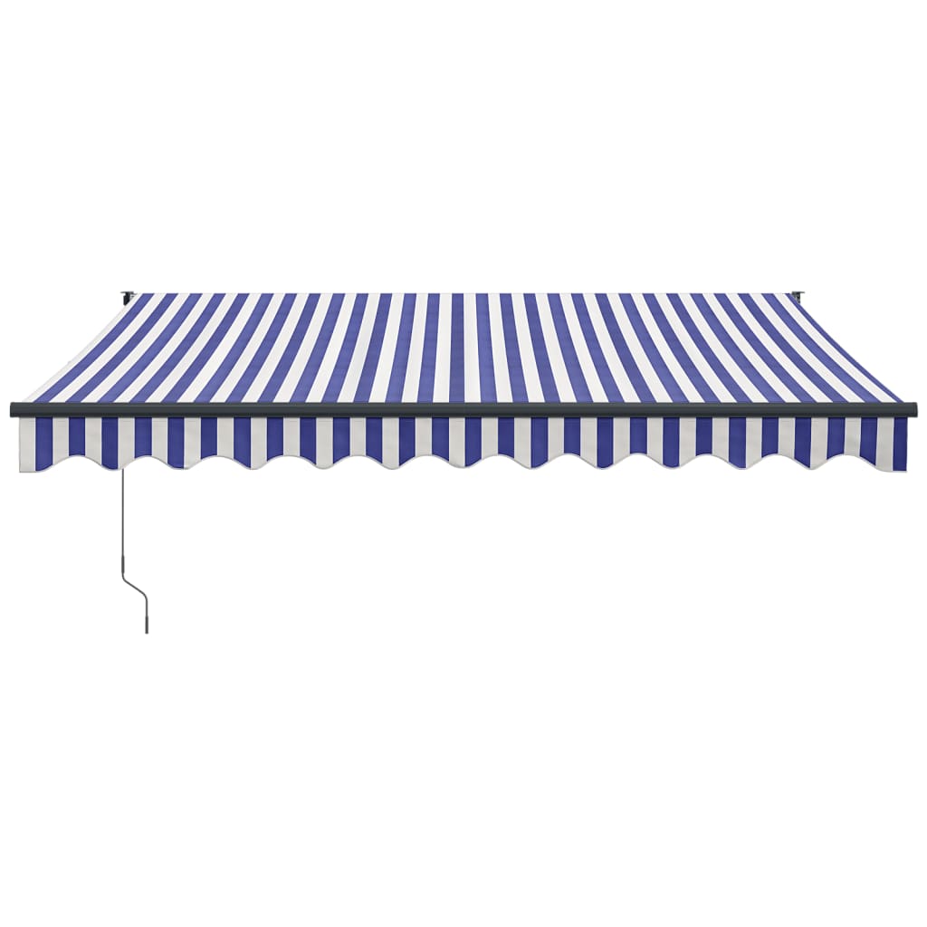 Copertină retractabilă albastru/alb, 3,5x2,5 m, textil/aluminiu GartenMobel Dekor