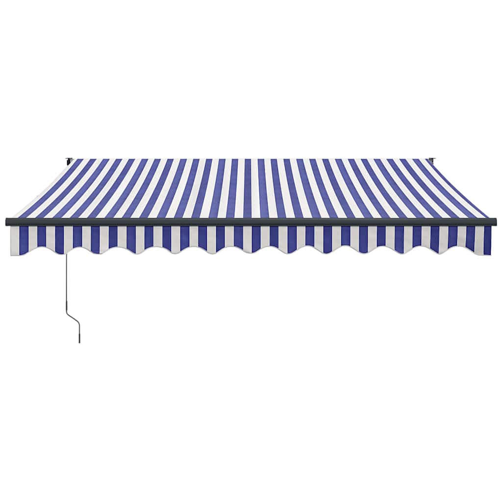 Copertină retractabilă albastru/alb, 3x2,5 m, textil/aluminiu GartenMobel Dekor