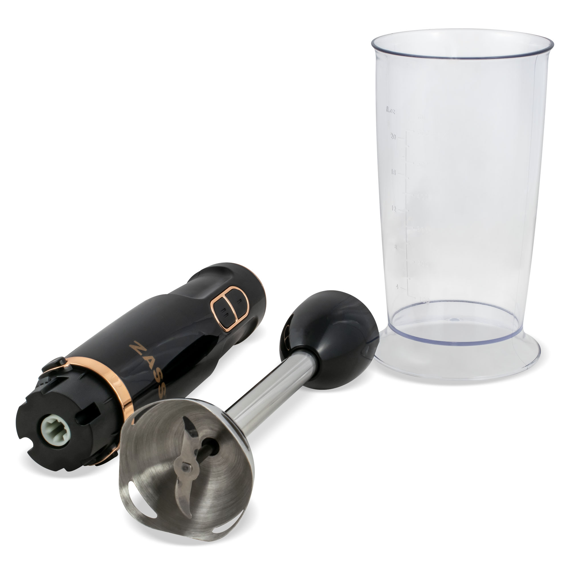 Blender de mână Zass ZHB 20 Rose Gold, 400 W, 2 viteze, inox