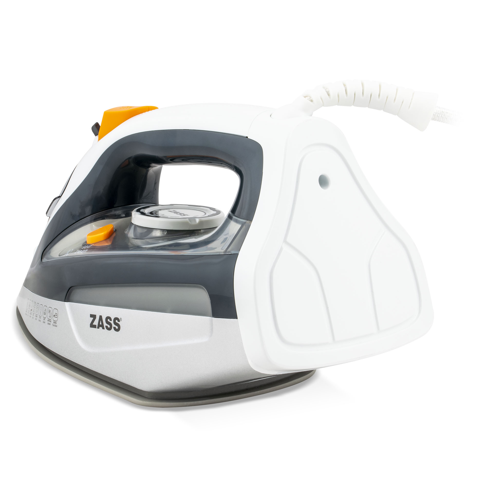 Fier de călcat cu abur Zass A19, 2200 W, talpă ceramică și jet aburi 120 g/min