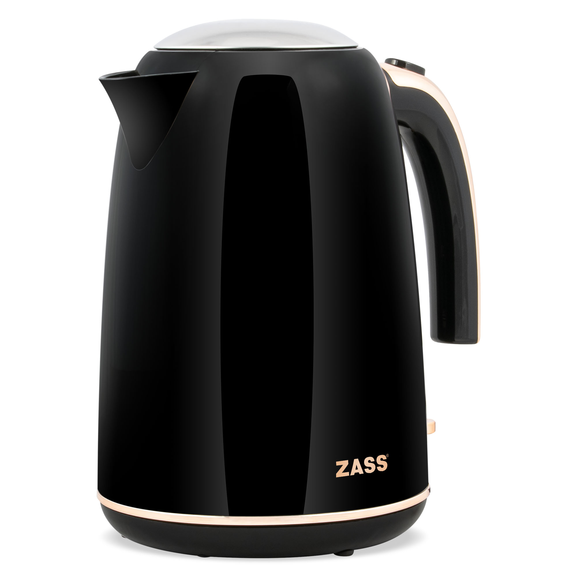 Fierbator electric ZASS ZCK 22, 1,7 litri, Rose Gold, baza 360°